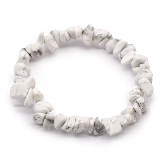 Bracelet éclats de pierres Howlite | Stabilisante