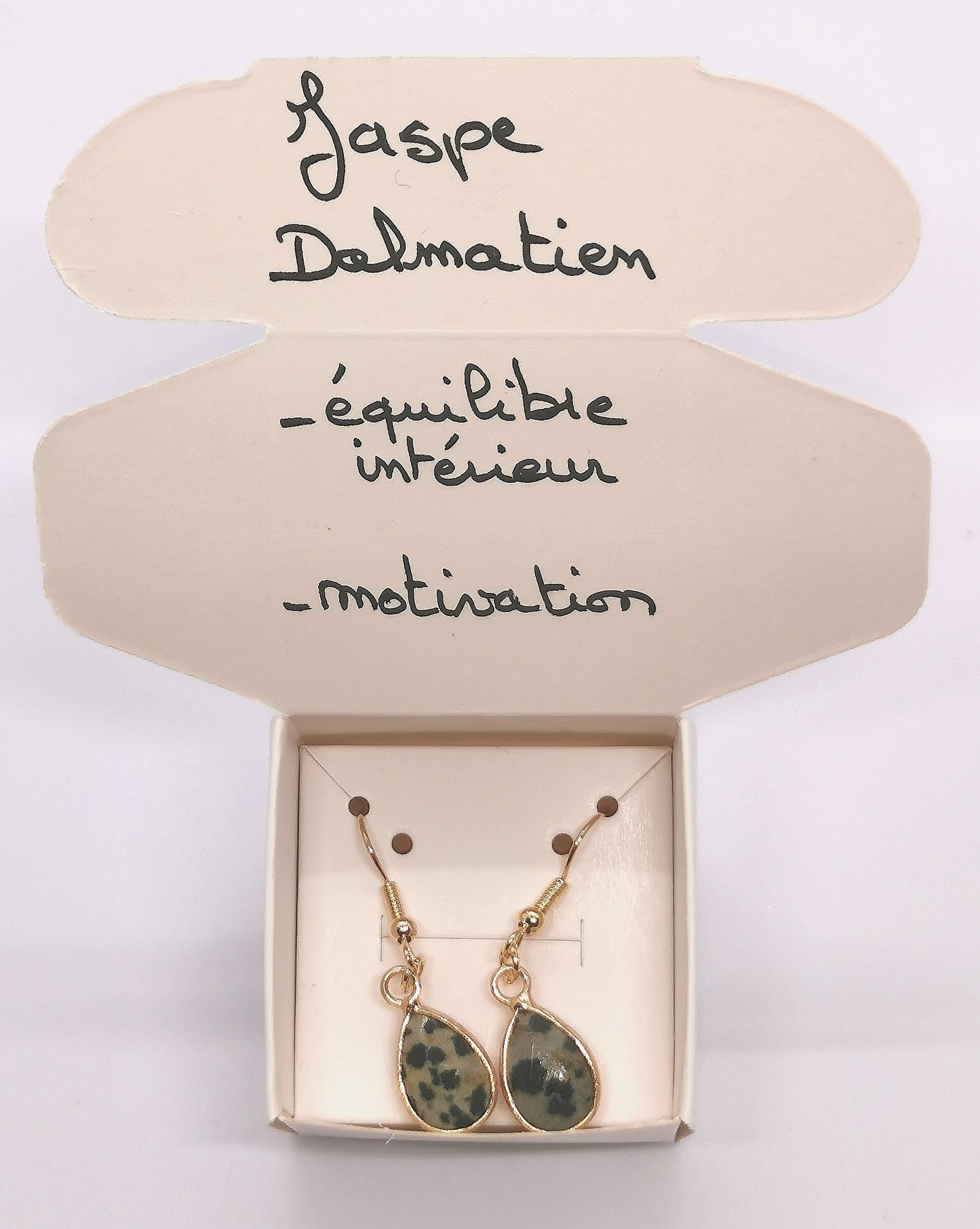 Boucles d'oreilles en métal doré et pierres naturelles