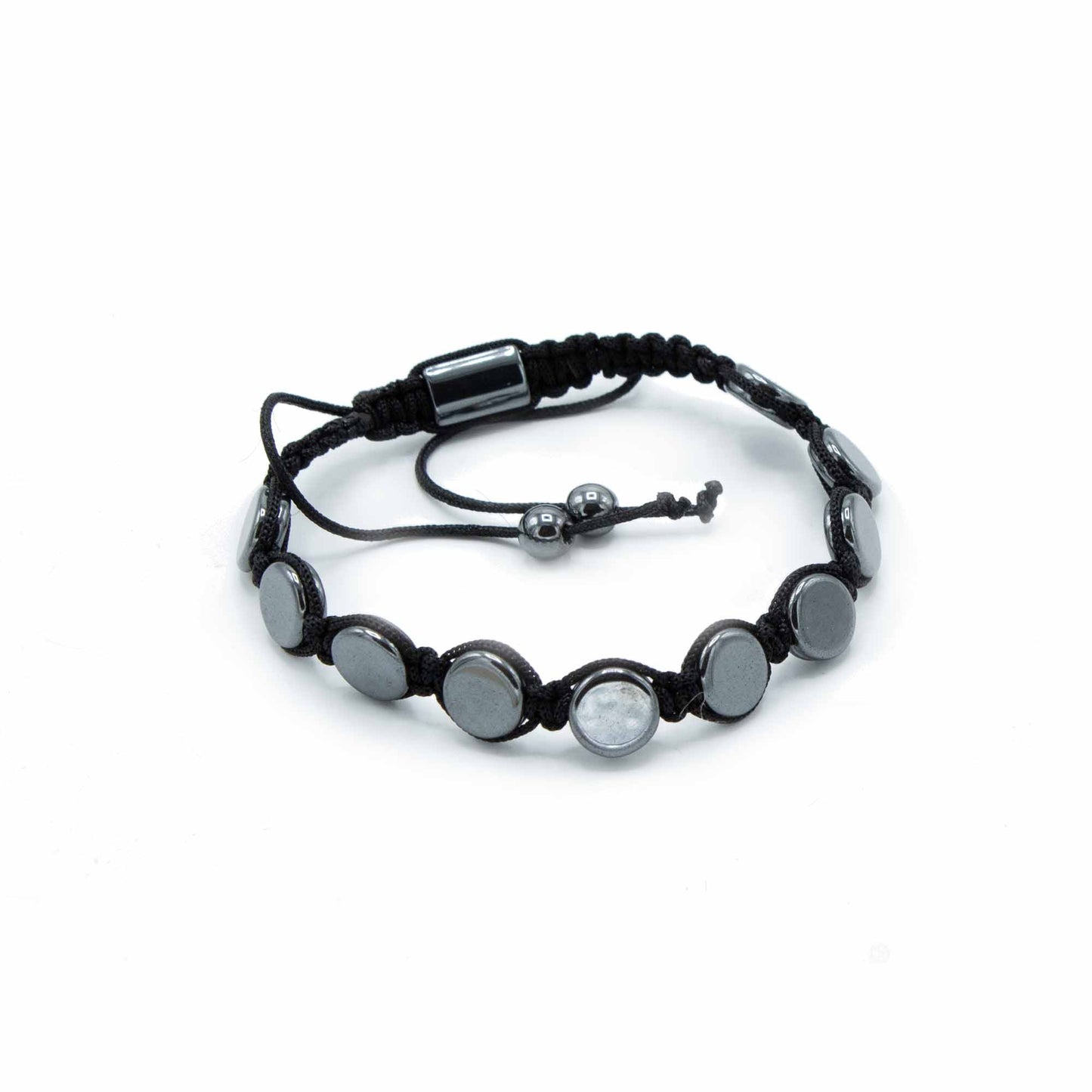 Bracelet Shamballa Hématite Magnétique - Ronds Plats