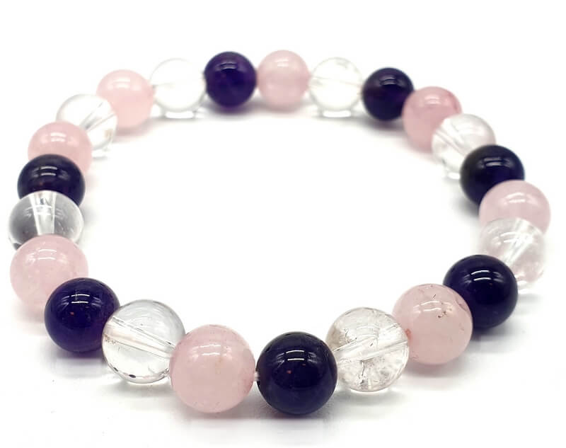 Bracelet | Améthyste, Cristal de Roche, Quartz Rose